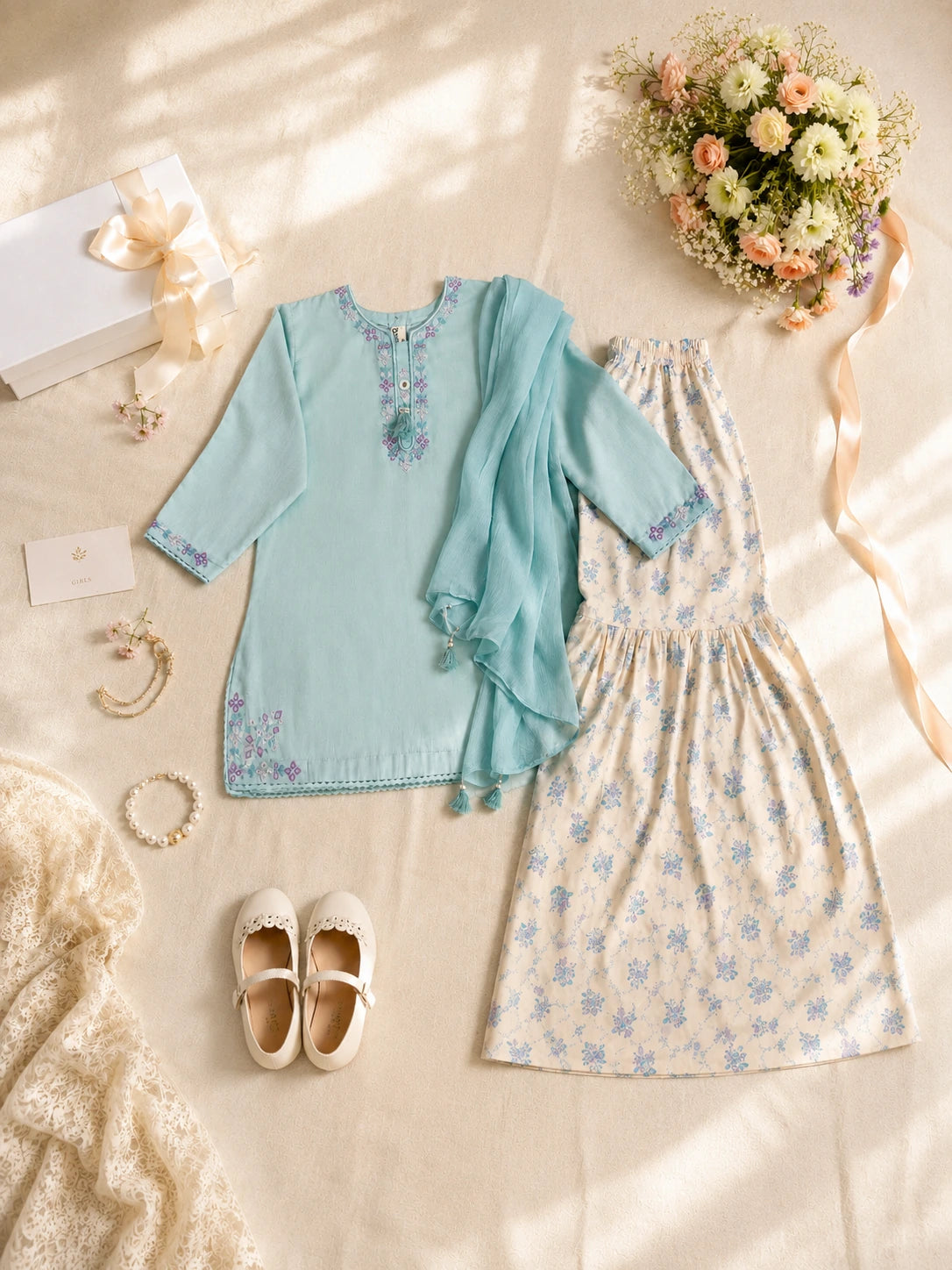 Mint Aqua Three-Piece
